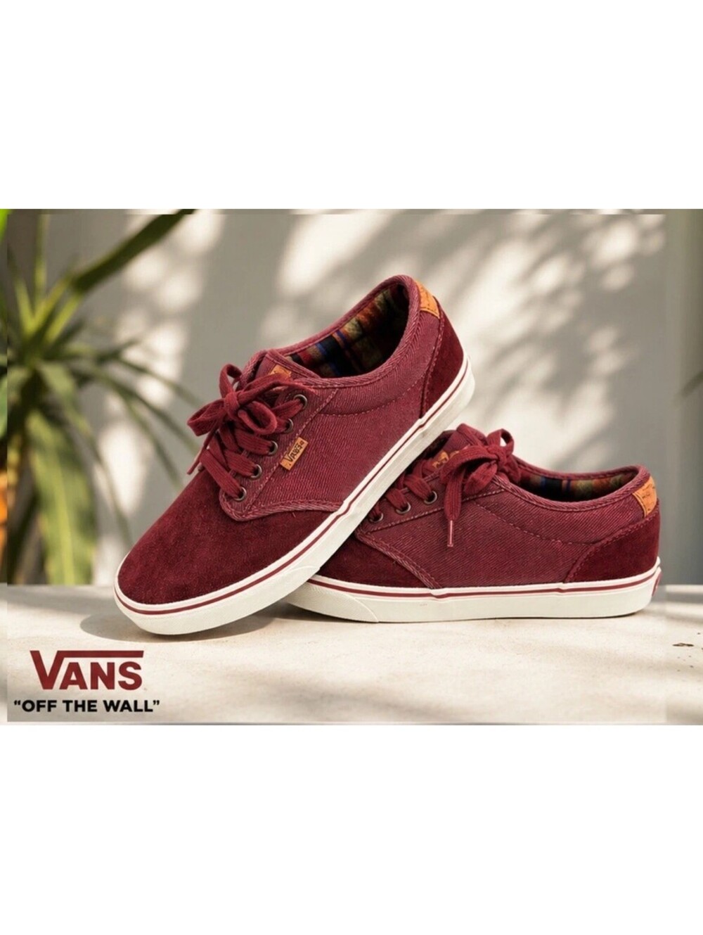 Vans Atwood Deluxe UltraCush Two-Tone Burgundy Maroon Low Top Men Size 10.5 EUC